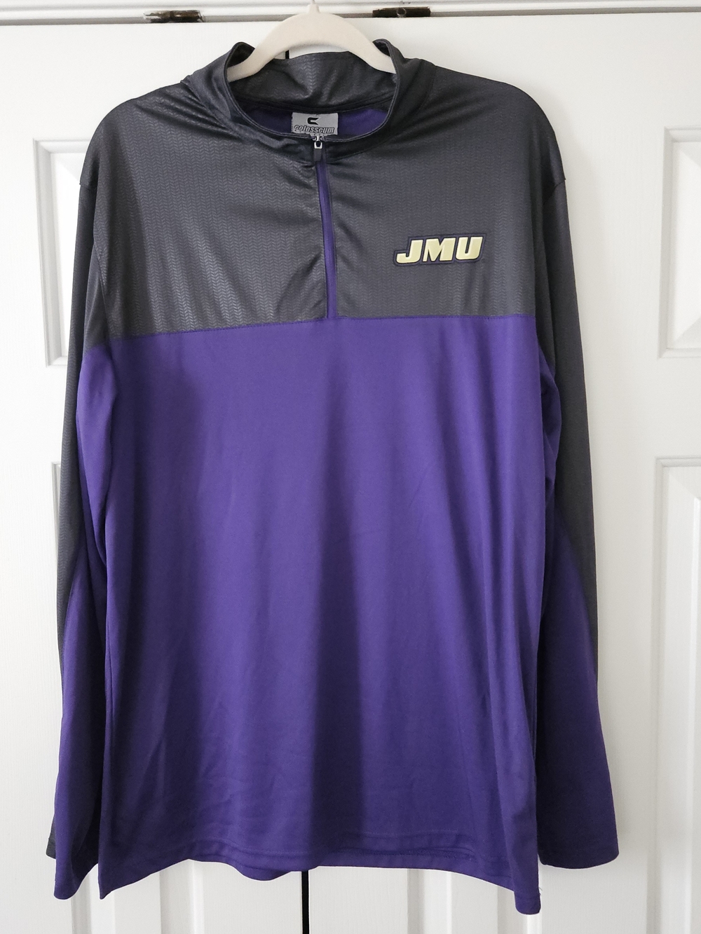 Colosseum Athletics JMU Dukes 1/4 Zip Long Sleeve Pullover Mens XL Purple